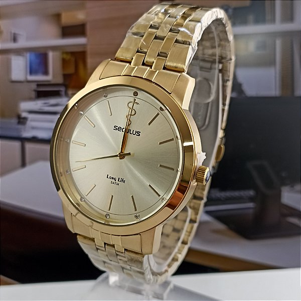 Relógio Seculus Feminino Dourado 20941LPSKDS1K1