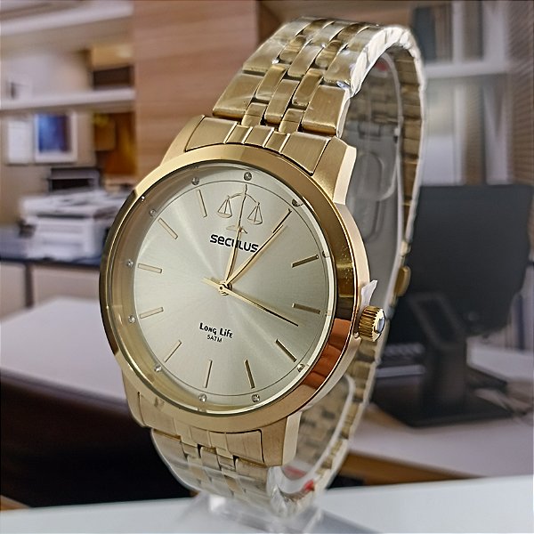 Relógio Seculus Feminino Dourado 20940LPSKDS1K1