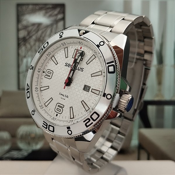 Relógio Seculos Masculino Prata-77241GOSVNA1-L1/2