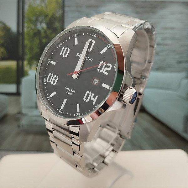 Relógio Seculos masculino prata-44198GOSVNA1-L1/2