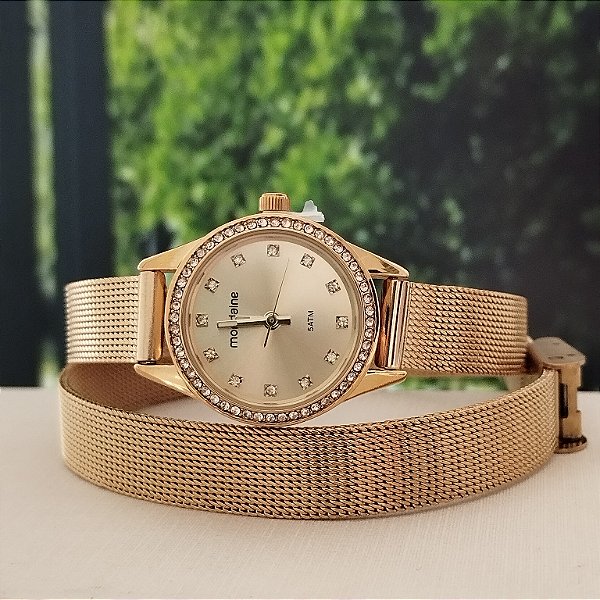 Relógio Feminino Analógico Dourado Mondaine - 32827LPMVDE1