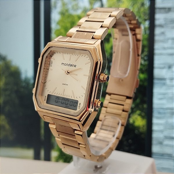 Relógio Feminino Dourado Mondaine - 32216LPMVDE1