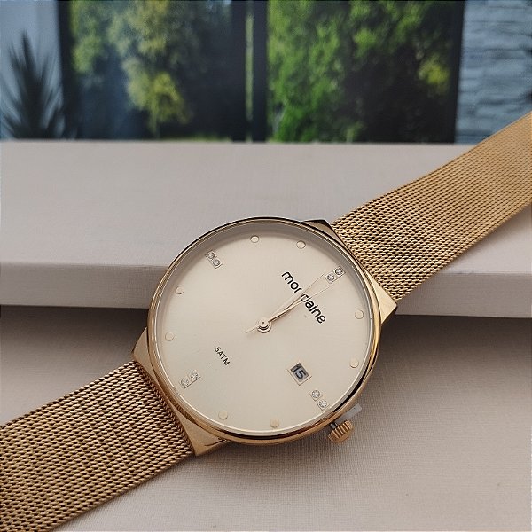 Relógio Feminino Dourado Mondaine - 32349LPMVDE1