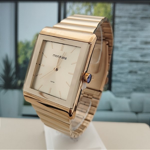 Relógio Feminino Dourado Mondaine - 32337LPMVDE1