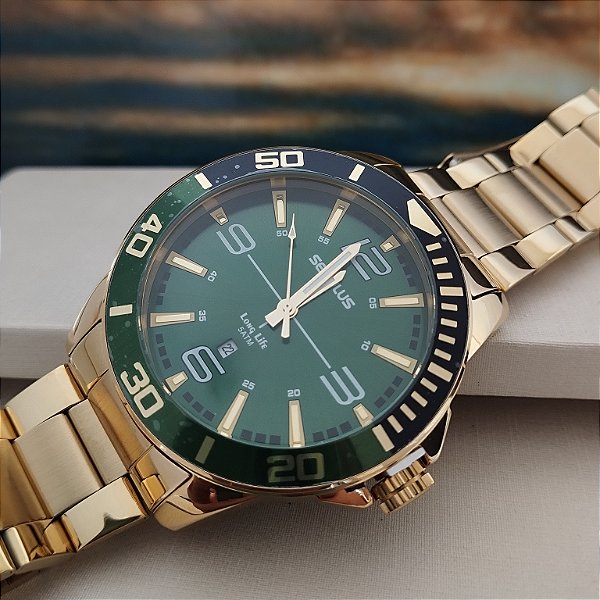 Relógio Masculino Seculos Dourado 44212GPSVDA4