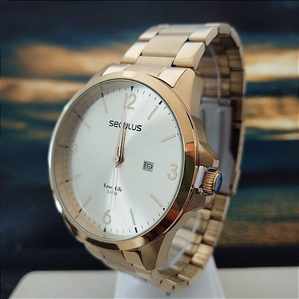 Relógio Masculino Seculus Dourado 44218GPSVDA3