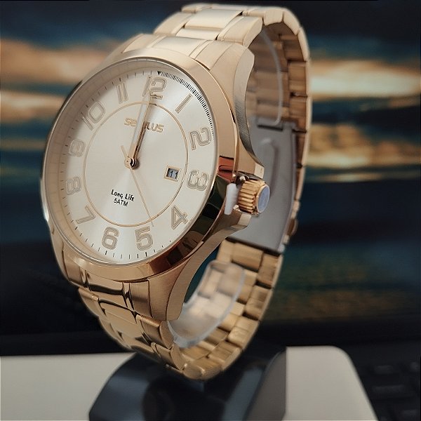Relógio Masculino Seculos Dourado 23728GPSVDA2
