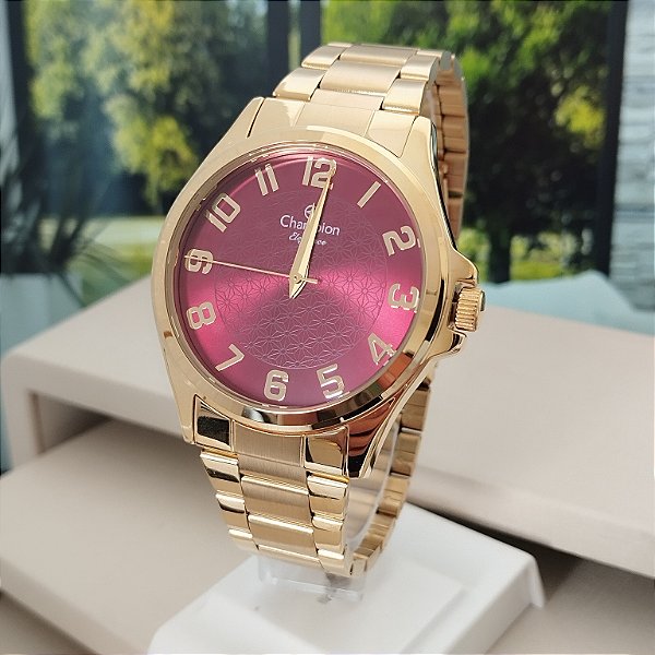 Relógio Champion Analógico Dourado Feminino CN26377V