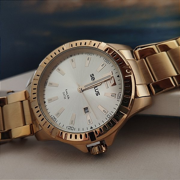 Relógio Masculino Séculos Dourado 44208GPSVDA2