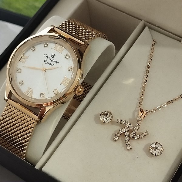Relógio Champion Feminino CN27465E Dourado