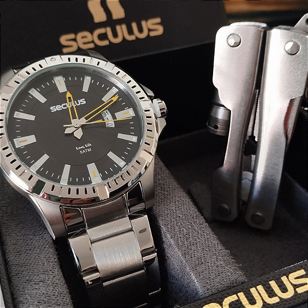 Relógio Masculino Com Calendário Aço Prata 44205G0SVNA1k1
