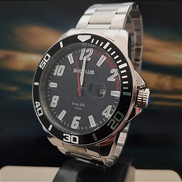 Relógio Seculus Masculino Prata 44211G0SVNA1