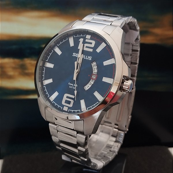 Relógio Seculus Masculino Prata -  44231G0SVNA1