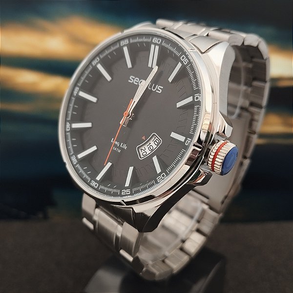 Relógio Seculus Masculino Prata - 77243G0SVNA1