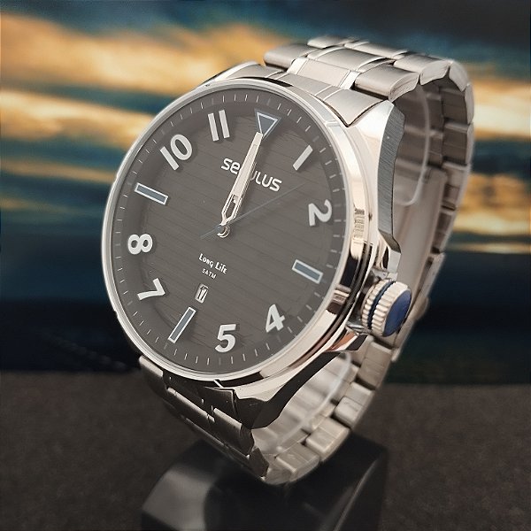 Relógio Seculus Masculino Prata - 77261G0SVNA1