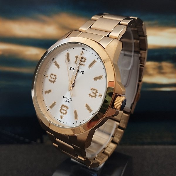 Relógio Seculus Masculino Dourado - 44294GPSVDA4