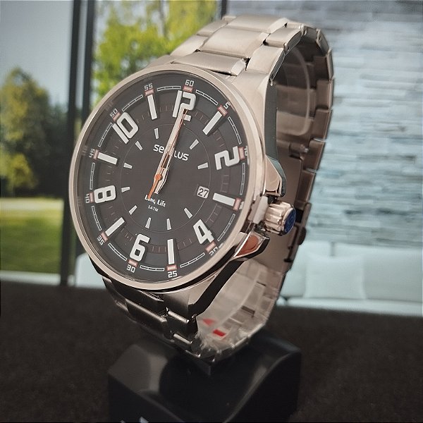 Relógio Seculus Masculino Prata 77271G0SVNA1