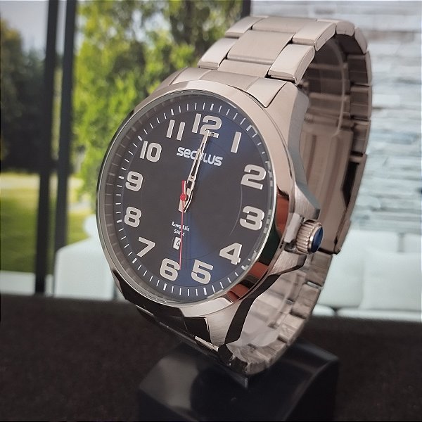 Relógio Masculino Aço Casual Com Calendário Prata - 44216G0SVNA1