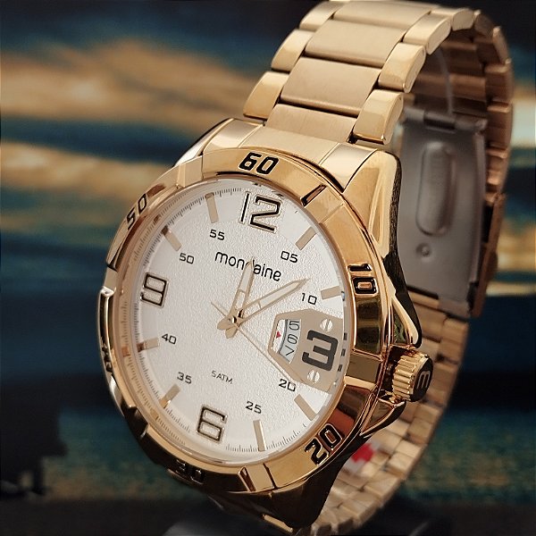 elogio Mondaine Masculino Dourado Calendario 32650GPMVDE3