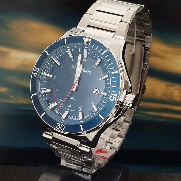 Relógio Masculino Calendário Marcadores 3D Prata - 32758G0MVNE2