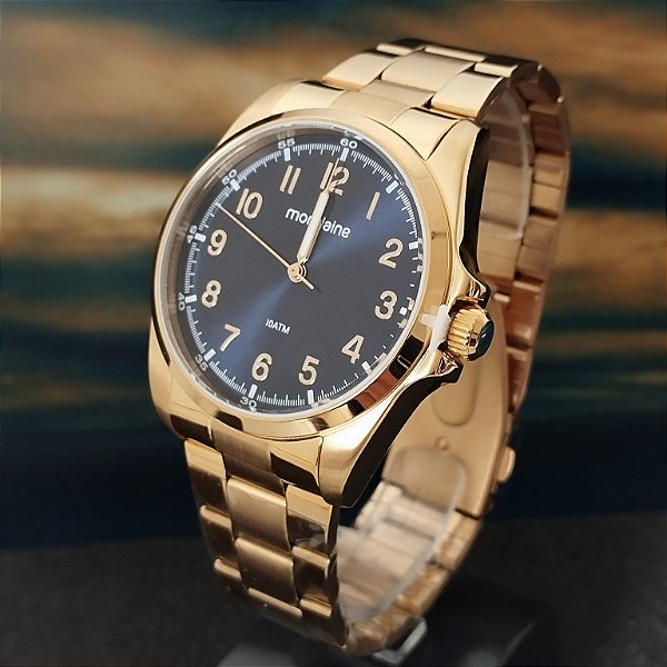 Relógio Masculino Aço Social Dourado - 32734GPMVDA3