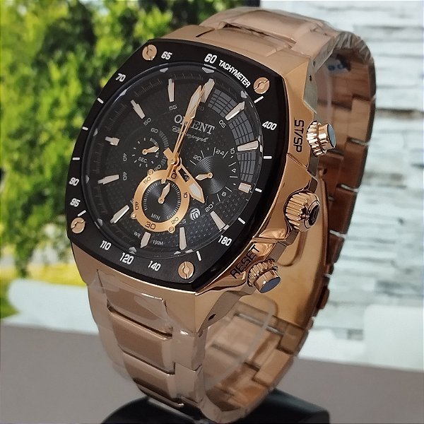 Relógio Orient Masculino Cronógrafo Dourado MGSSC021A P1KX