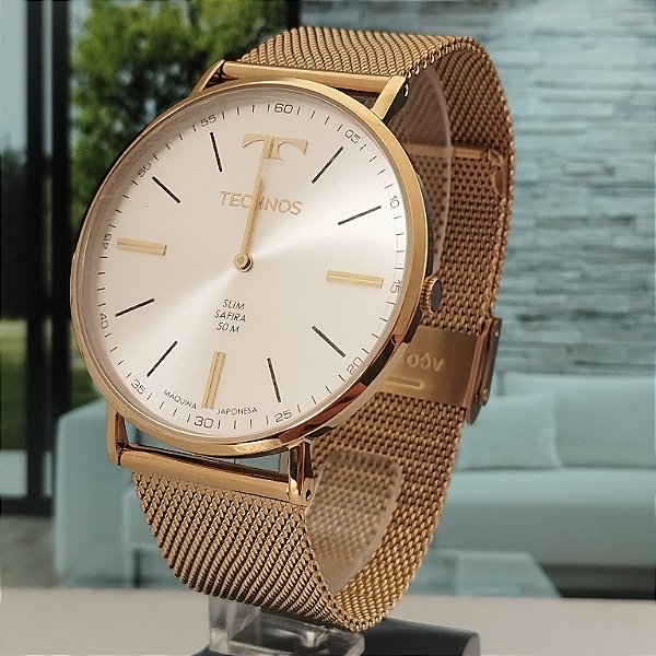 Relogio feminino technos dourado 2025LTZ/1C