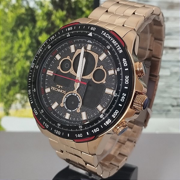 Relogio technos masculino dourado BJ4130AA/1P