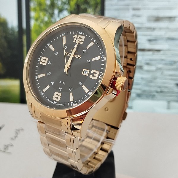 Relogio masculino technos dourado 2115TXB/1P