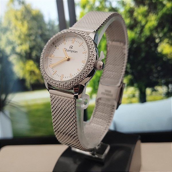 Relogio feminino champion prata CF24975N
