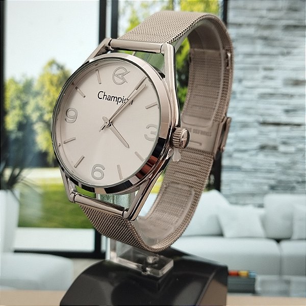 Relogio feminino champion prata CF24402Q