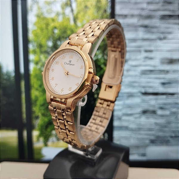Relogio feminino champion dourado CH25338H