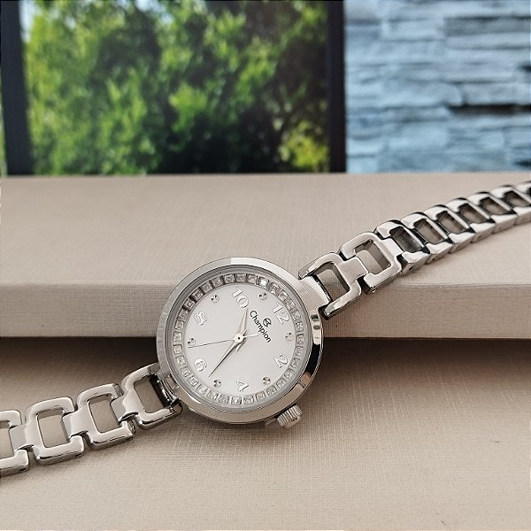 Relogio feminino champion prata CF24564Q