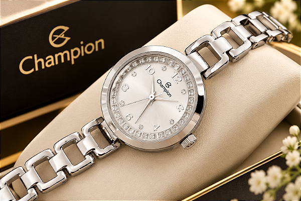 Relogio feminino champion prata CF24564Q