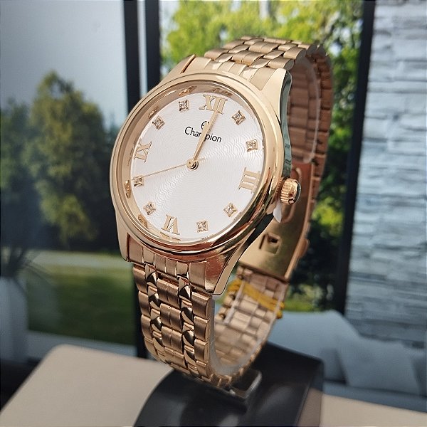 Relogio champion feminino dourado CN24164H