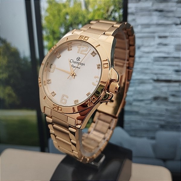 Relogio feminino champion dourado CN28446H