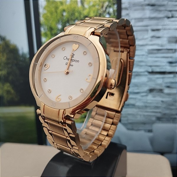 Relogio feminino champion dourado CN29696H