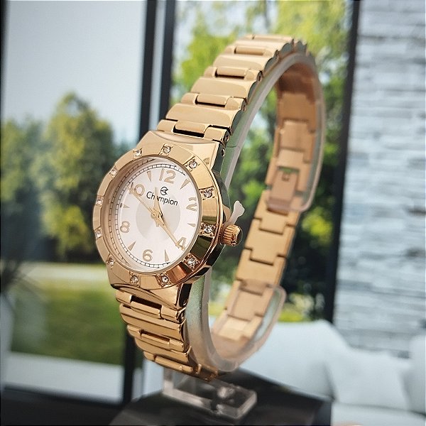Relogio feminino champion dourado CF25205H