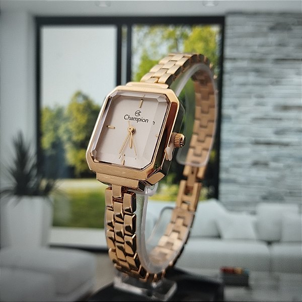 Relogio feminino champion dourado CF242895H