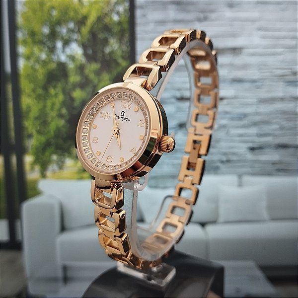 Relogio feminino champion dourado CF24564H