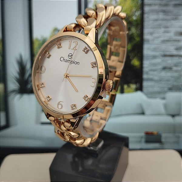 Relogio feminino champion dourado CN21381H