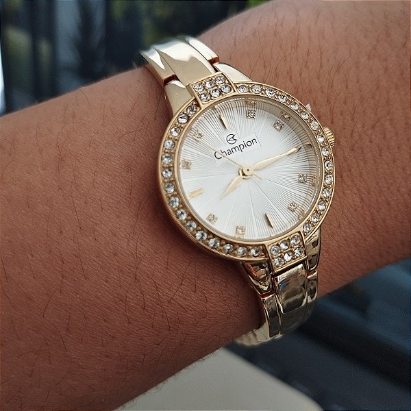 Relogio feminino champion dourado CF24359H