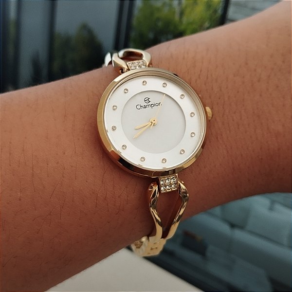 Relogio feminino champion dourado CF25698H