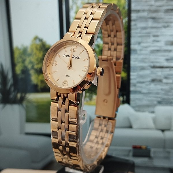Relogio feminino mondaine dourado 3269OPMVDE1