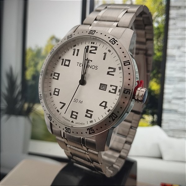 Relogio masculino Technos militar prata 2115UAR/1K