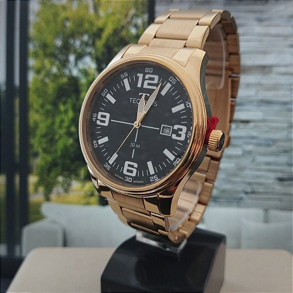 Relogio masculino Technos militar dourado 2115UCE/1P