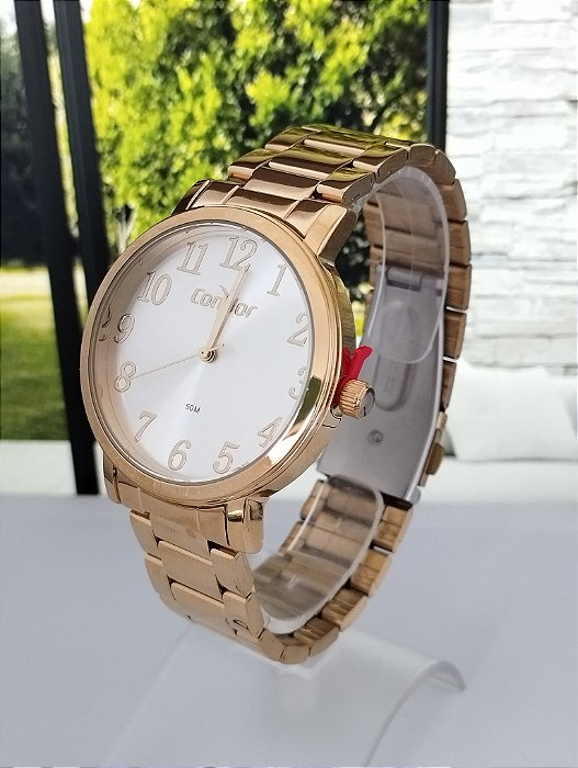 Relogio feminino condor dourado CO2035NFX/4K