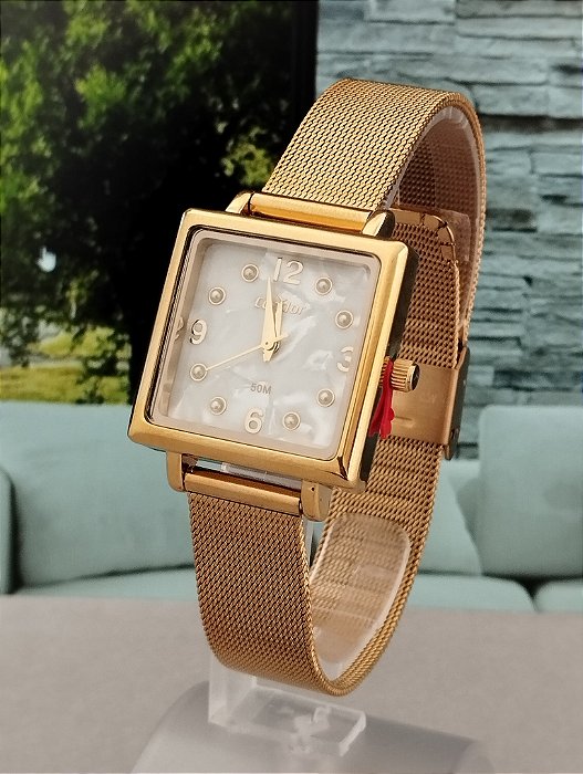 Relogio feminino condor dourado CO2035NHQ/4X