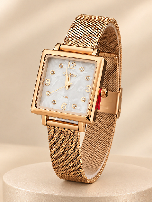 Relogio feminino condor dourado CO2035NHQ/4X