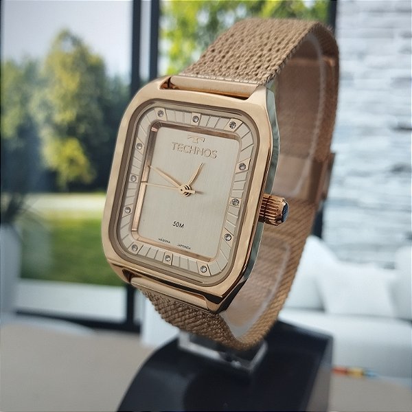 Relogio feminino technos brilho dourado 2035NAX/1D